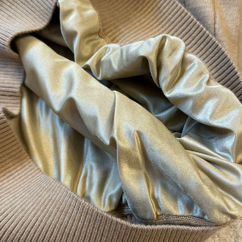 New Mens MARTIN GOLF Shawl Collar Wind Sweater Camel Size Small